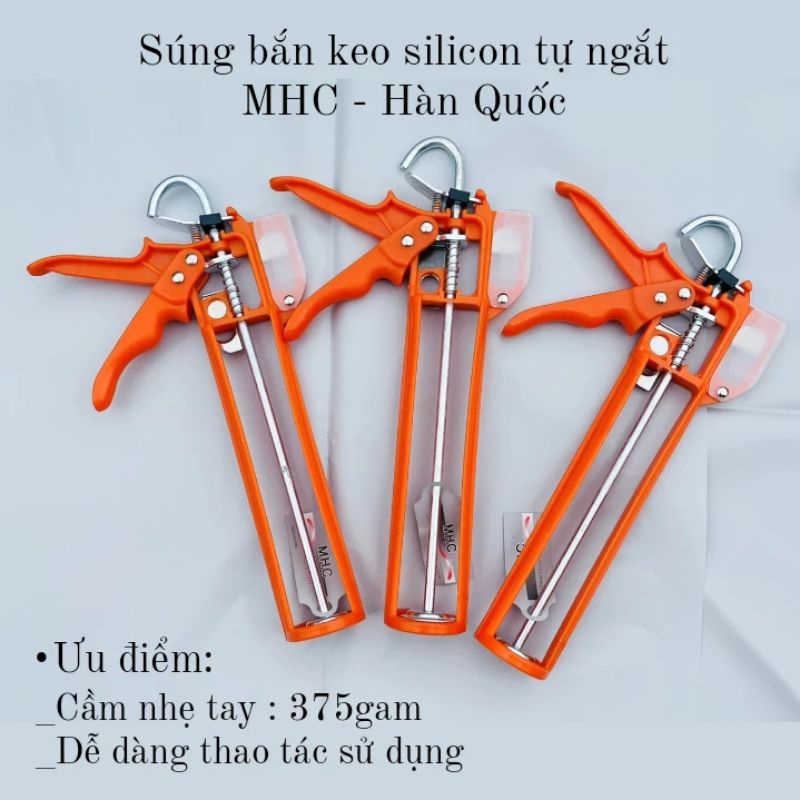 Bộ Súng Bắn Keo Tự Ngắt MHC và 7 Đầu Vòi Inox