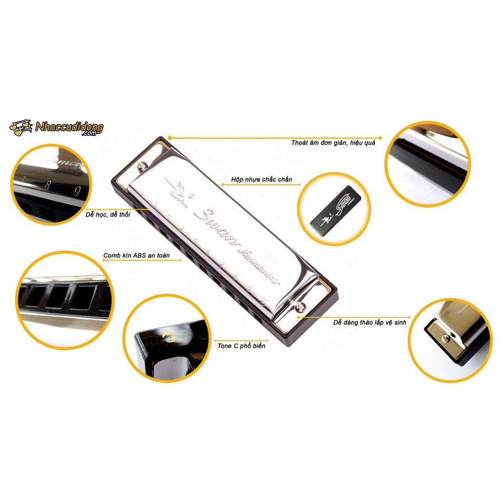 Kèn harmonica Diatonic Swan SW1020 Key C 10 lỗ