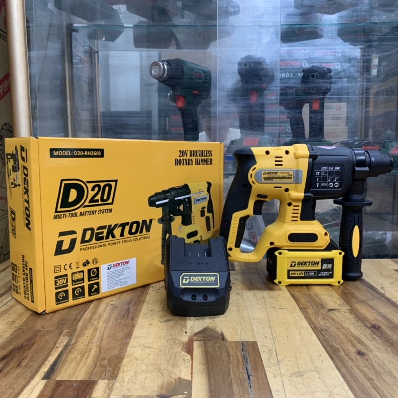 Máy Khoan Bê Tông Dùng Pin Dekton D20-RH2603BL - Motor Brushless - 3 Chức Năng - Chân Pin Dewalt