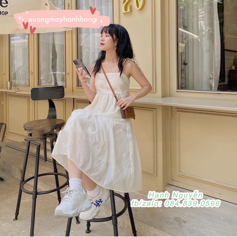 Váy 2 dây voan tơ ulzzang 2 lớp, váy hai dây xuông maxi đi biển (ảnh thật/video) | BigBuy360 - bigbuy360.vn