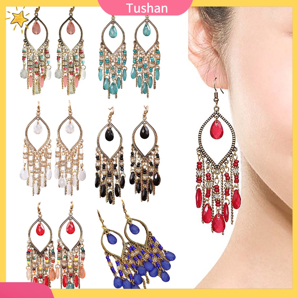 Bông tai nhiều lớp phong cách Bohemia cổ điển sang trọng cho nữ