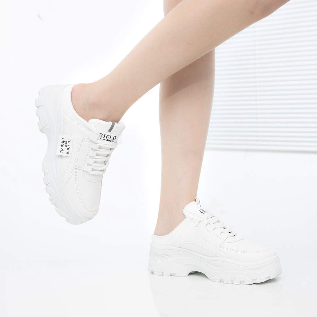 Giày MWC 0691 - Giày Sục Thể Thao Nữ, Sneaker Da Đế Cao Trẻ Trung Hot Trend