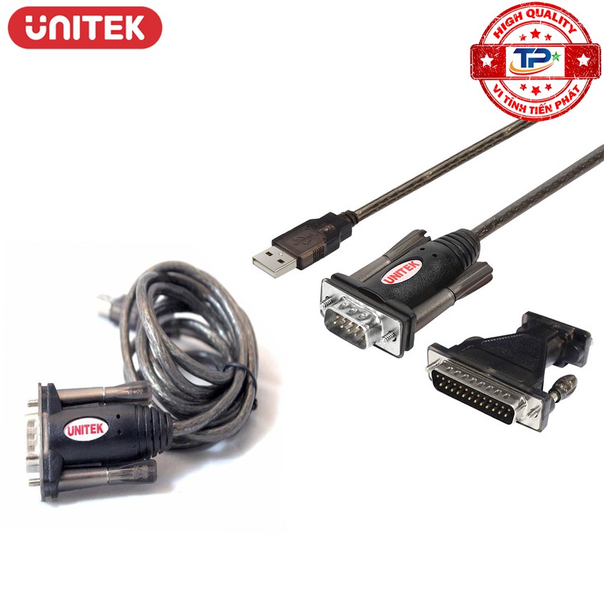 Cáp chuyển USB sang COM 9 RS232 Unitek Y-105 / Y-105A kèm DB9F to DB25M Adapter | BigBuy360 - bigbuy360.vn