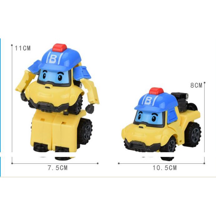 Bộ 6 xe biến hình Robocar Poli phim hoạt hình Poli và những người bạn hàng loại 1 đẹp nhựa an toàn