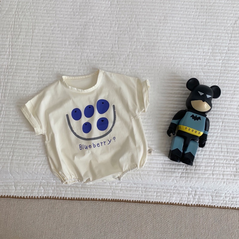 Áo Liền Quần Tay Ngắn In Hình Trái Cây Dễ Thương Cho Bé 0-2 Tuổi