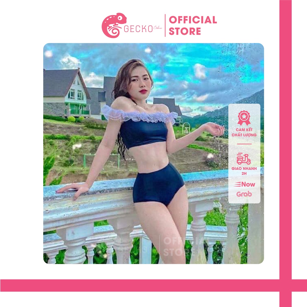 Bikini Đồ Bơi 2 Mảnh Phối Lưới Trễ Vai GK0226 (Ảnh Thật)