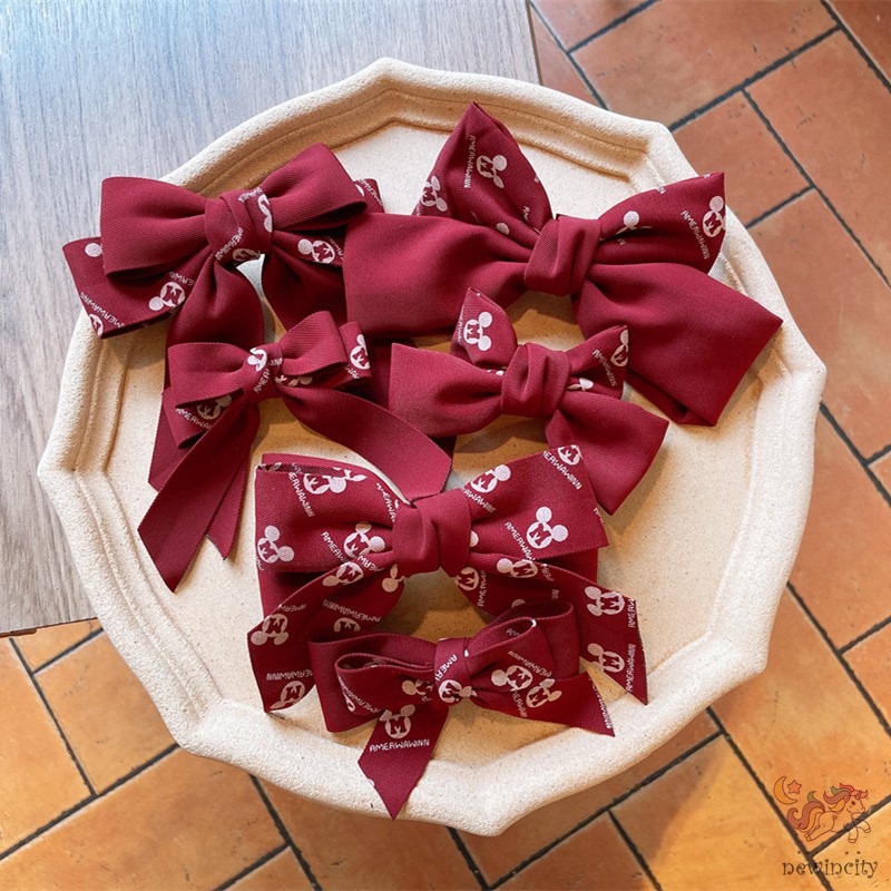 Kẹp tóc đính nơ vải satin thời trang thanh lịch cho bé gái