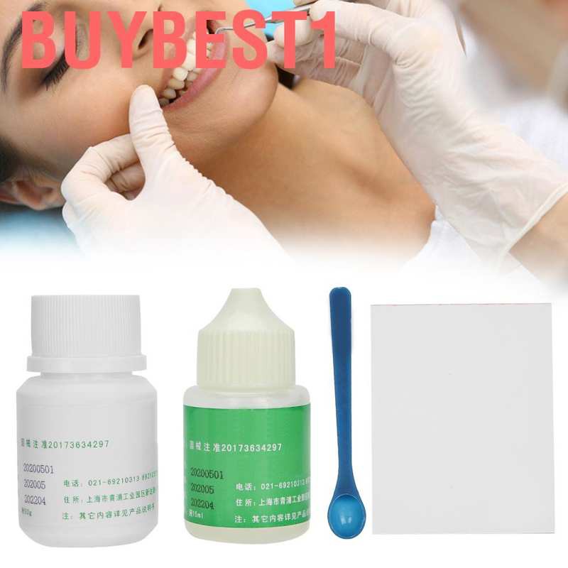 [Hàng mới về] Set dụng cụ trám răng gồm lọ bột lọ 30g dung dịch 15ml chất lượng cao