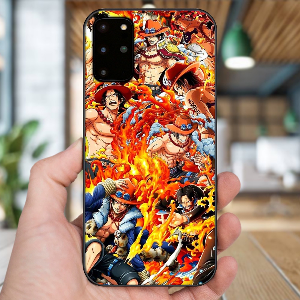 Ốp lưng Samsung S20 Plus viền đen in hình Ace One Piece