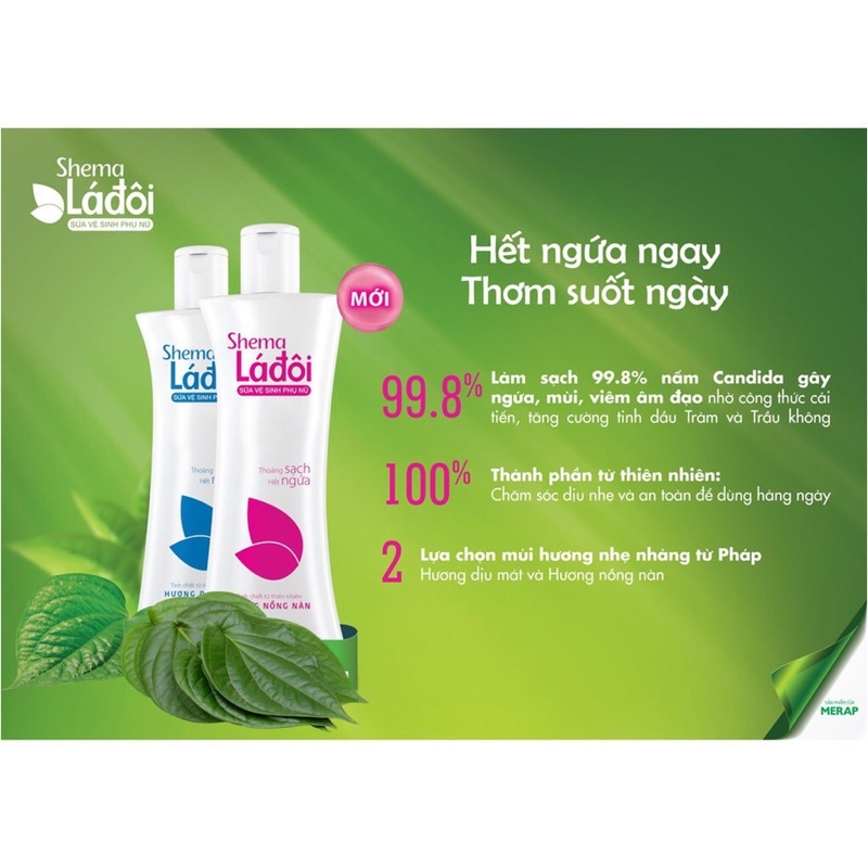 Sữa Vệ Sinh Phụ Nữ Shema Lá Đôi - Hộp 1 chai 200ml