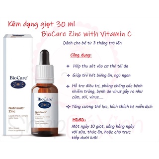 Siro Kẽm Nước cho bé