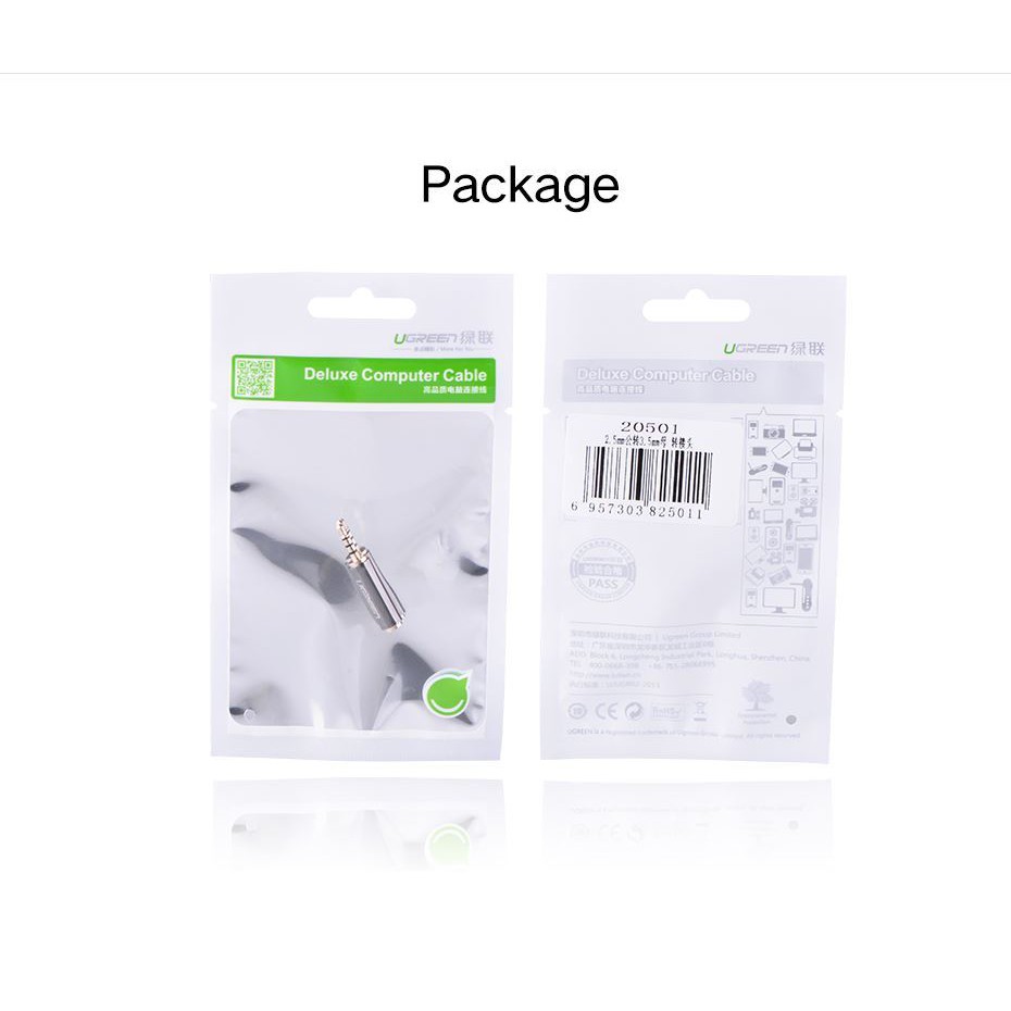 Đầu Chuyển Âm Thanh 2,5mm Sang 3,5mm Ugreen 20501 Chính Hãng