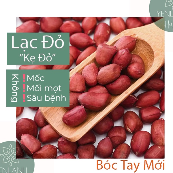 Lạc đỏ- lạc kẹ đỏ- Đậu phộng sống 500gr Mới hạt to chuẩn làm sữa đậu phộng sạch Yenlanhnatural