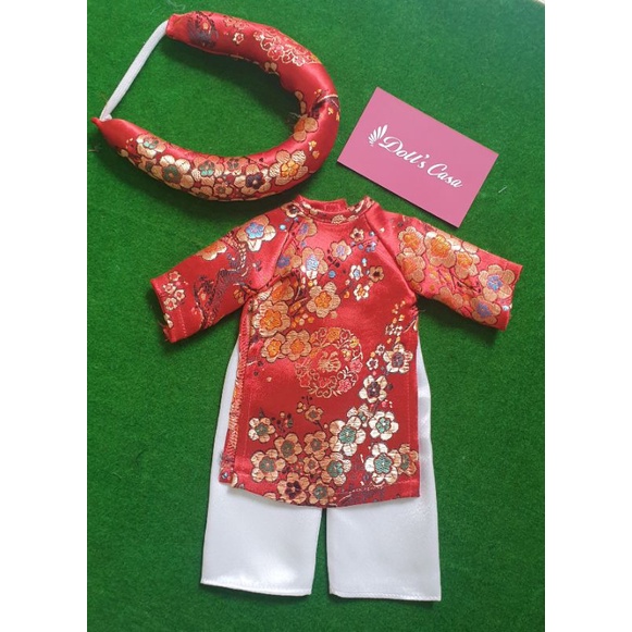 SET ÁO DÀI GẤM + QUẦN + KÈM MẤN của Búp bê  DISNEY ANIMATOR