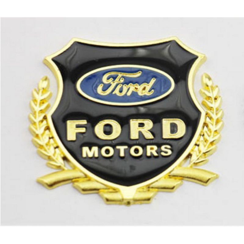 Bộ 2 logo bông lúa chất liệu hợp kim đồng hãng xe FORD