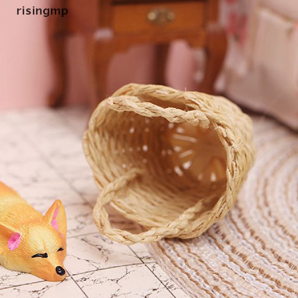 Giỏ Đan Mini Đựng Đồ Trang Trí Nhà Búp Bê Tỉ Lệ 1: 12 ♨Nóng Bỏng