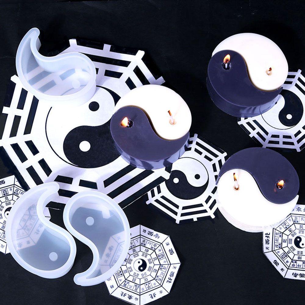 Khuôn Làm Nến Đất Sét Resin Thủ Công Hình Âm Dương Sáng Tạo DIY