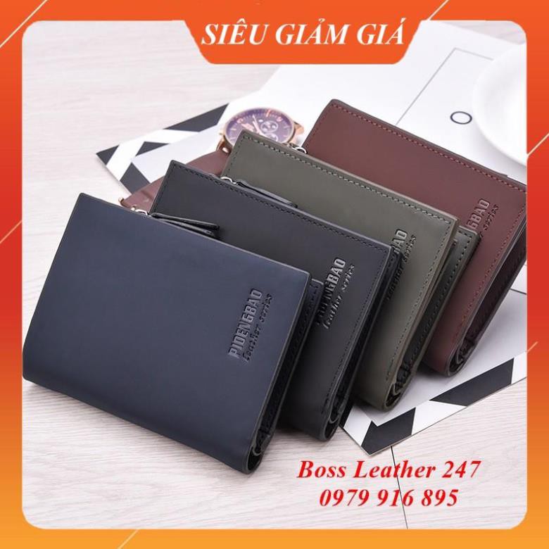 Ví Nam 💖 FREESHIP 💖 Ví Da Nam Boss Leather 247 - Thiết Kế Sang Trọng, Hợp Thời Trang, Kiểu Dáng Độc Đáo