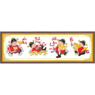 Tranh Thêu Chữ Thập Phú Quý-Thành Công-Bình An-Như Ý Z401 (KHÁCH TỰ THÊU) KT:101X34CM