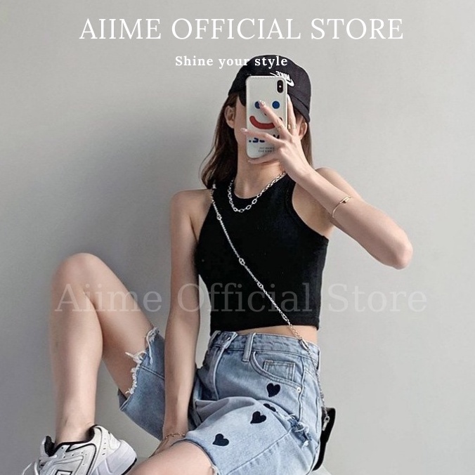 Áo croptop nữ/ Áo ba lỗ sát nách kiểu dáng ôm body chất liệu thun mềm mịn