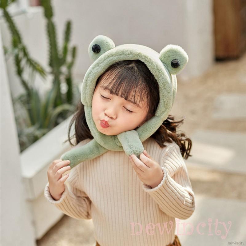 Mũ trùm đầu kiểu khăn choàng cổ giữ ấm thiết kế xinh xắn đáng yêu dành cho trẻ em