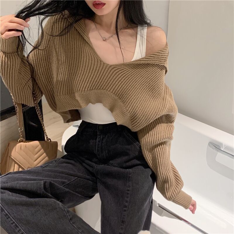 Áo Sweater Dệt Kim Thiết Kế Mới Thời Trang Mùa Thu Đông Theo Phong Cách Hàn Quốc