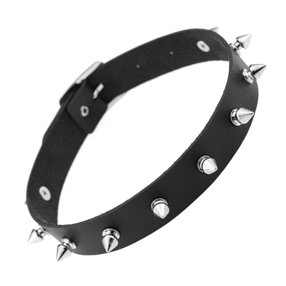 Vòng cổ choker giả da phong cách rock