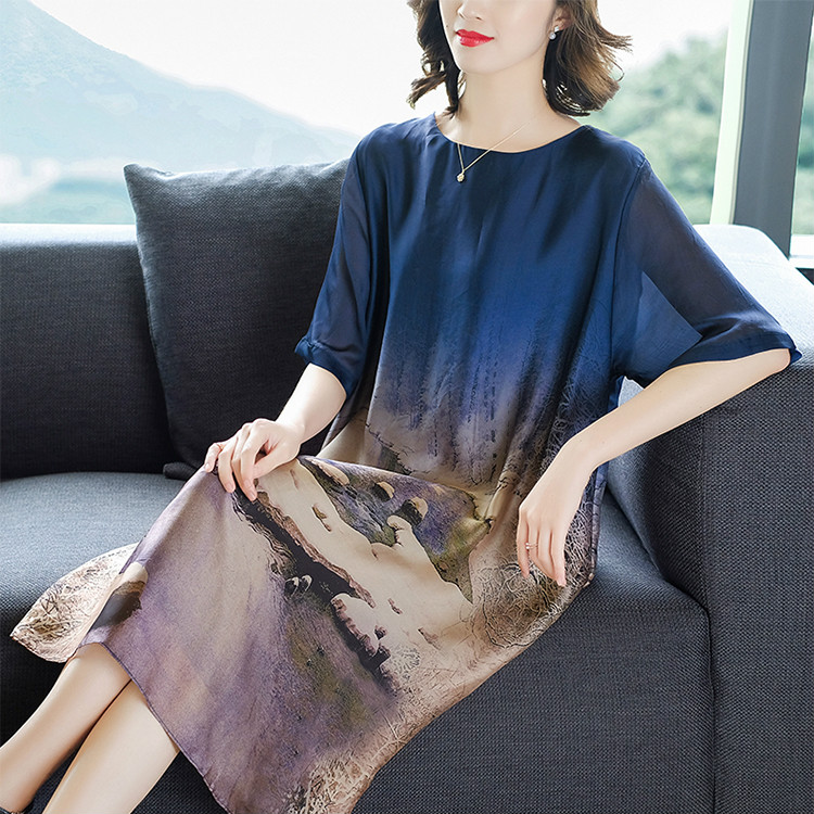 Đầm Dài Tay Ngắn Bằng Lụa Lạnh Cho Nữ 2021 | BigBuy360 - bigbuy360.vn