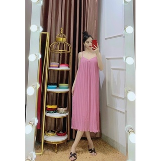 Đầm đi biển 2 dây dập ly