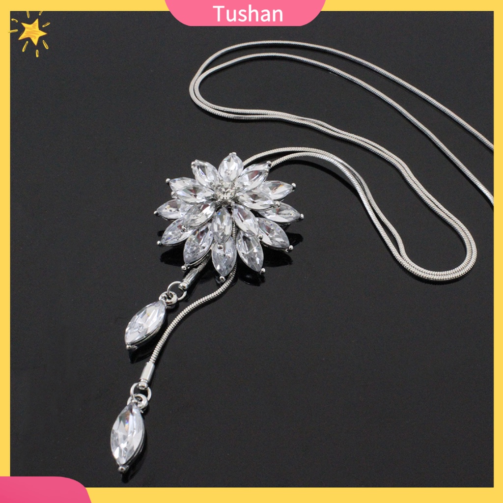 Vòng cổ mặt hình bông tuyết đính đá lấp lánh