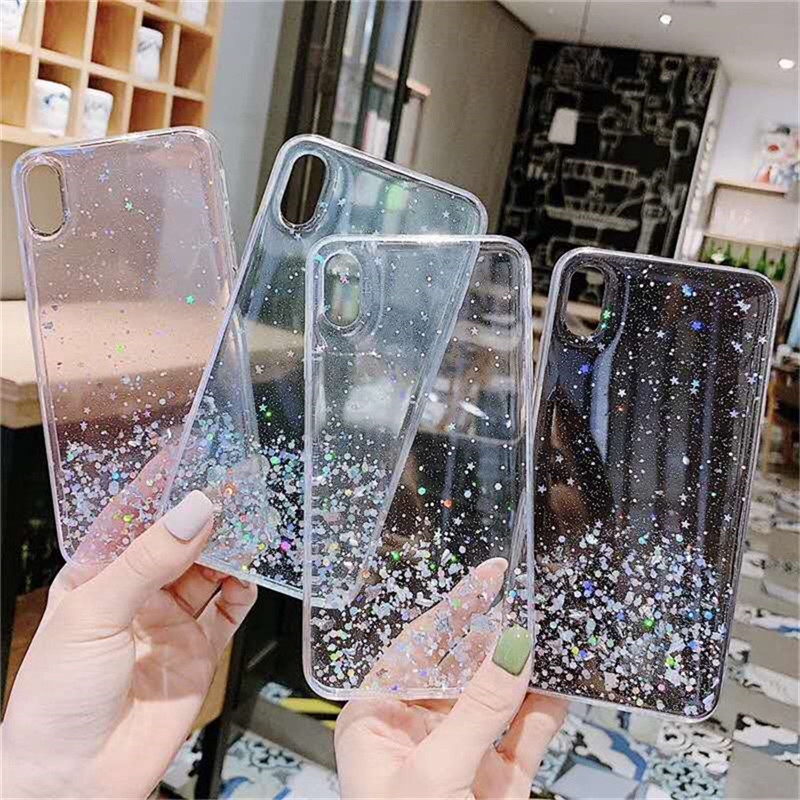 OPPO Reno 3 Pro Reno 2F 2Z Reno 2 Z ACE Reno 10X Zoom Case Silver Foil Bling Starry Sky Glitter Soft Silicon Phone Cover