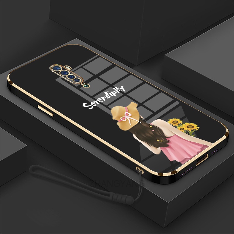 ốp lưng oppo reno2 f reno 2z reno 2 reno Ốp Điện Thoại TPU Silicon Viền Mạ Màu Hình Cô Gái Xinh Đẹp Cho oppo reno2 f reno 2z reno 2 reno
