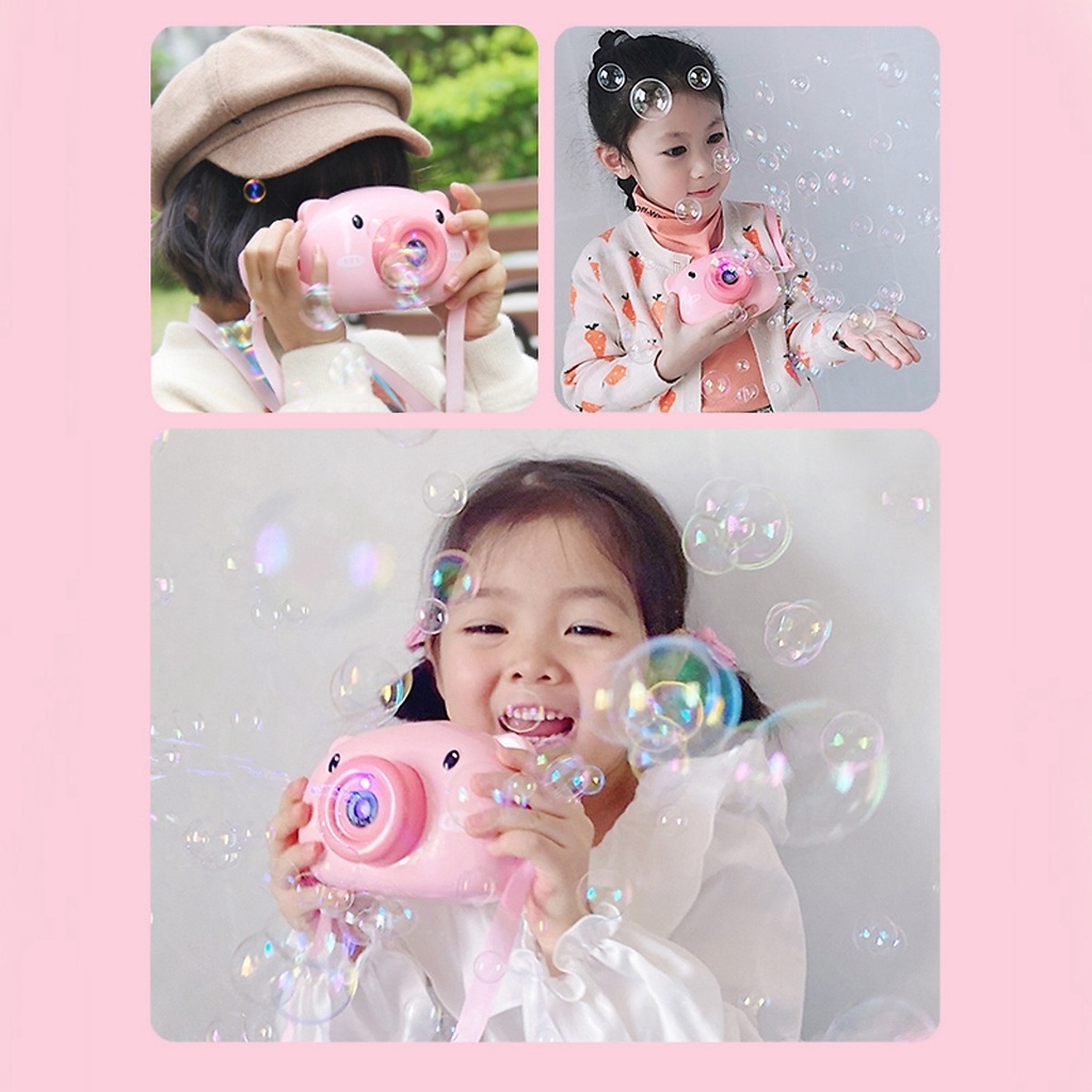 Máy chụp hình bắn bong bóng hình heo đáng yêu