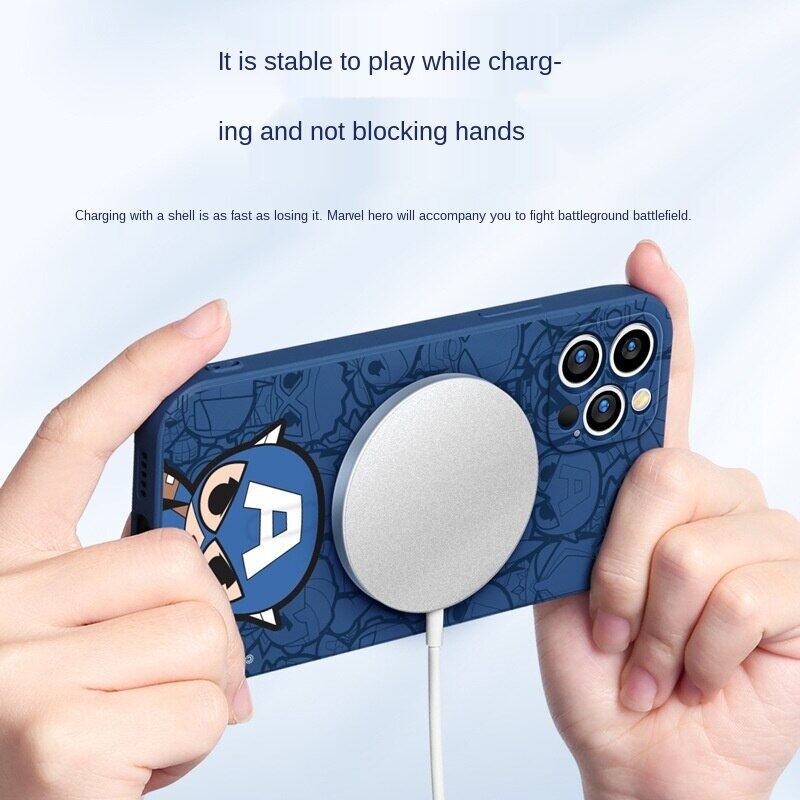 Ốp Điện Thoại Silicon Mềm Nam Châm Hình Marvel Magsafe Cho iPhone 13 13pro 13promax 12 12pro 12promax