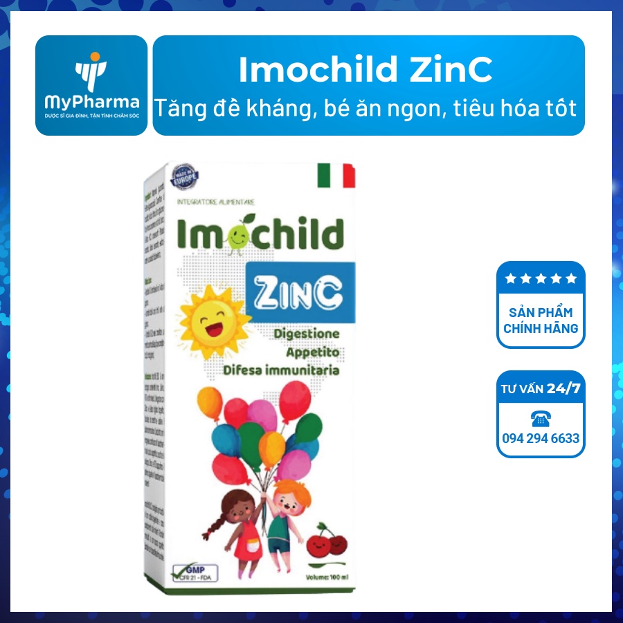 Imochild ZinC – Bổ sung kẽm cho bé ăn ngon miệng, hấp thu tốt, tăng đề kháng