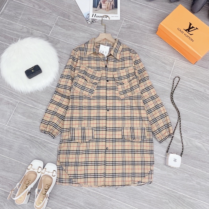 Váy sơ mi kẻ Bbr