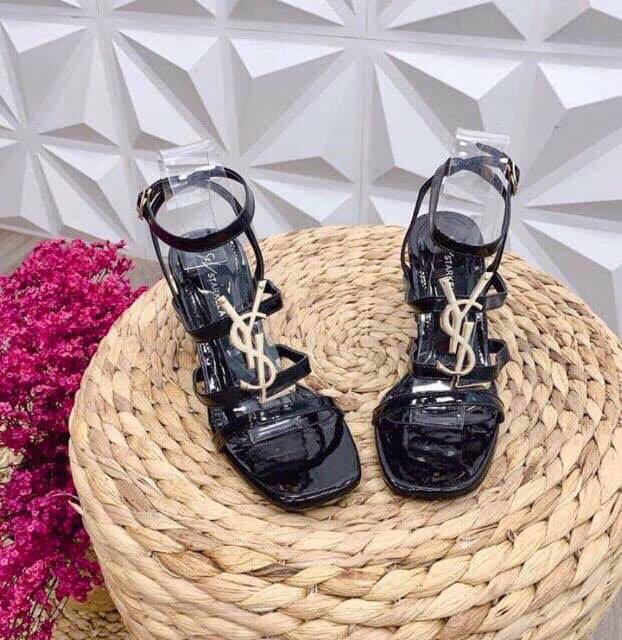 Giày sandal gắn chữ gót 5p bọc đồng êm chân mã s13