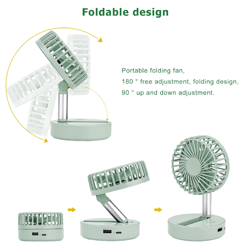 Folding Telescopic Mini Fan Mini USB Rechargeable Portable Dormitory Bed Office Desktop Remote Control High Wind Electric Fan