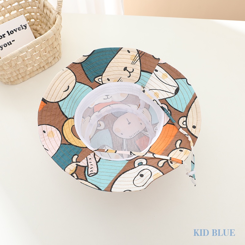 Mũ Tai Bèo Vành Rộng Chống Nắng In Hoạt Hình Dễ Thương Cho Bé