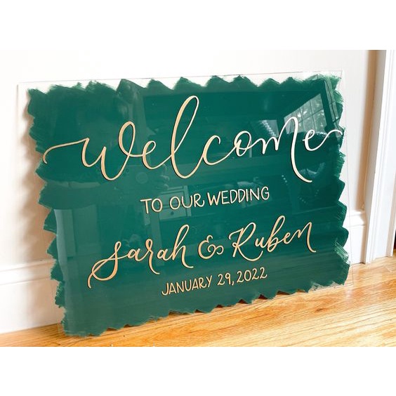Bảng Cổng Cưới,Bảng Welcome Mica Trang Trí Đám Cưới Nhiều Màu Sắc| Thao Wedding Guestbook