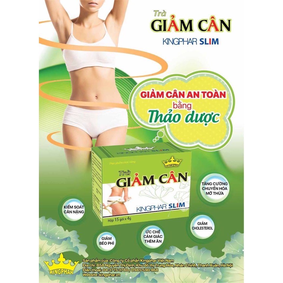 Trà giảm cân Kingphar SLIM- hỗ trợ giảm cân an toàn hiệu quả