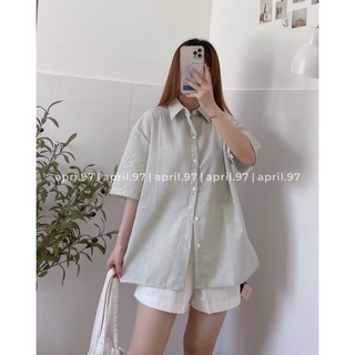 Áo sơ mi kẻ tay ngắn (ảnh thật/ có sẵn)