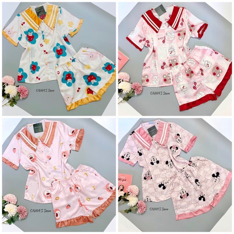 ĐỒ BỘ MẶC NHÀ ĐÙI TIỂU THƯ LỤA SATIN