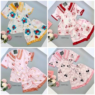 Đồ bộ mặc nhà đùi tiểu thư lụa satin