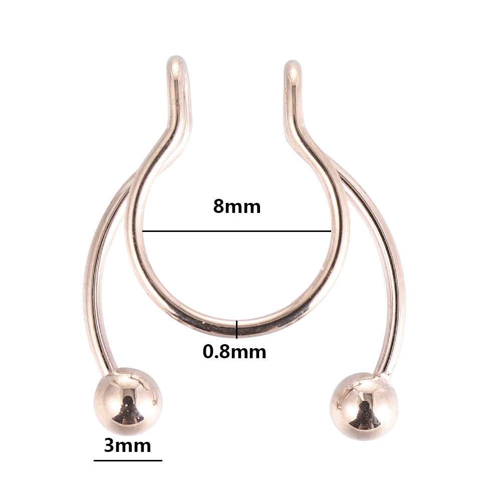 Khuyên kẹp xỏ mũi giả bằng thép y tế không gỉ