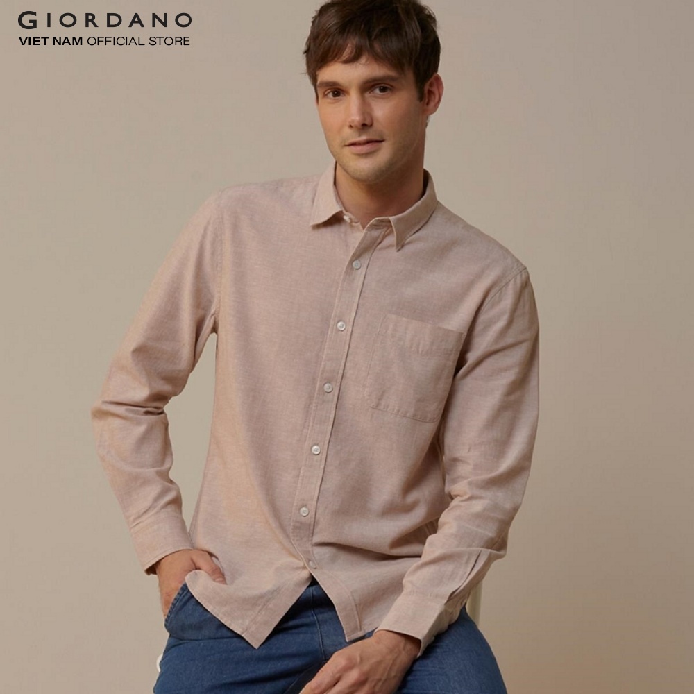 Áo Sơ Mi Nam Dài Tay Linen Shirt Giordano 01042201