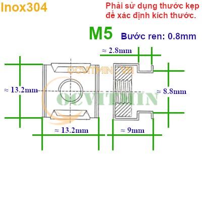 TC# - Tán Cài M5 M6 M8 M10 Ecu Cài Đai Ốc Cài Inox 304