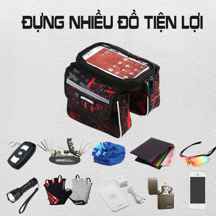 Túi treo sườn xe đạp thể thao Bikeboy + tặng trùm túi đi mưa