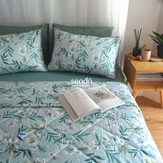 Bộ ga gối chăn vải cotton lụa hàn quốc