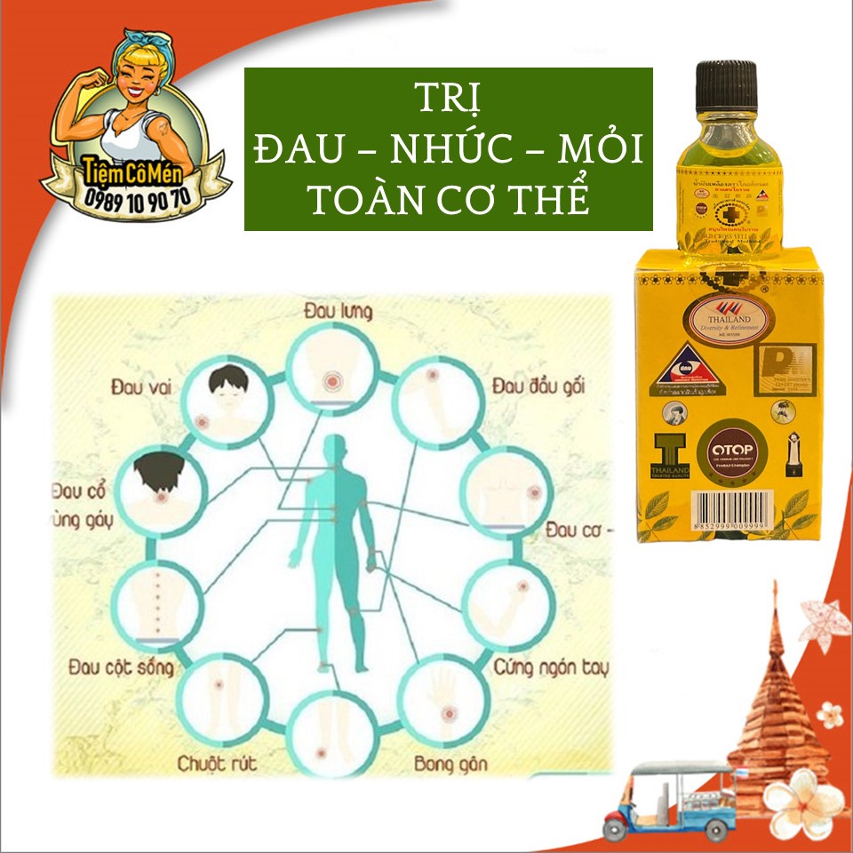 DẦU THẬP TỰ VÀNG THÁI LAN 3ML &amp; 24ML - DẦU THÁI LAN CHÍNH HÃNG - GOLD GROSS YELLOW OIL